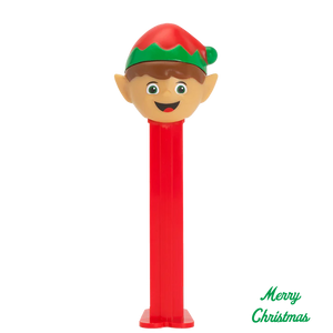Christmas Pez Dispenser with 3 Rolls of Candy - Elf with Red Base