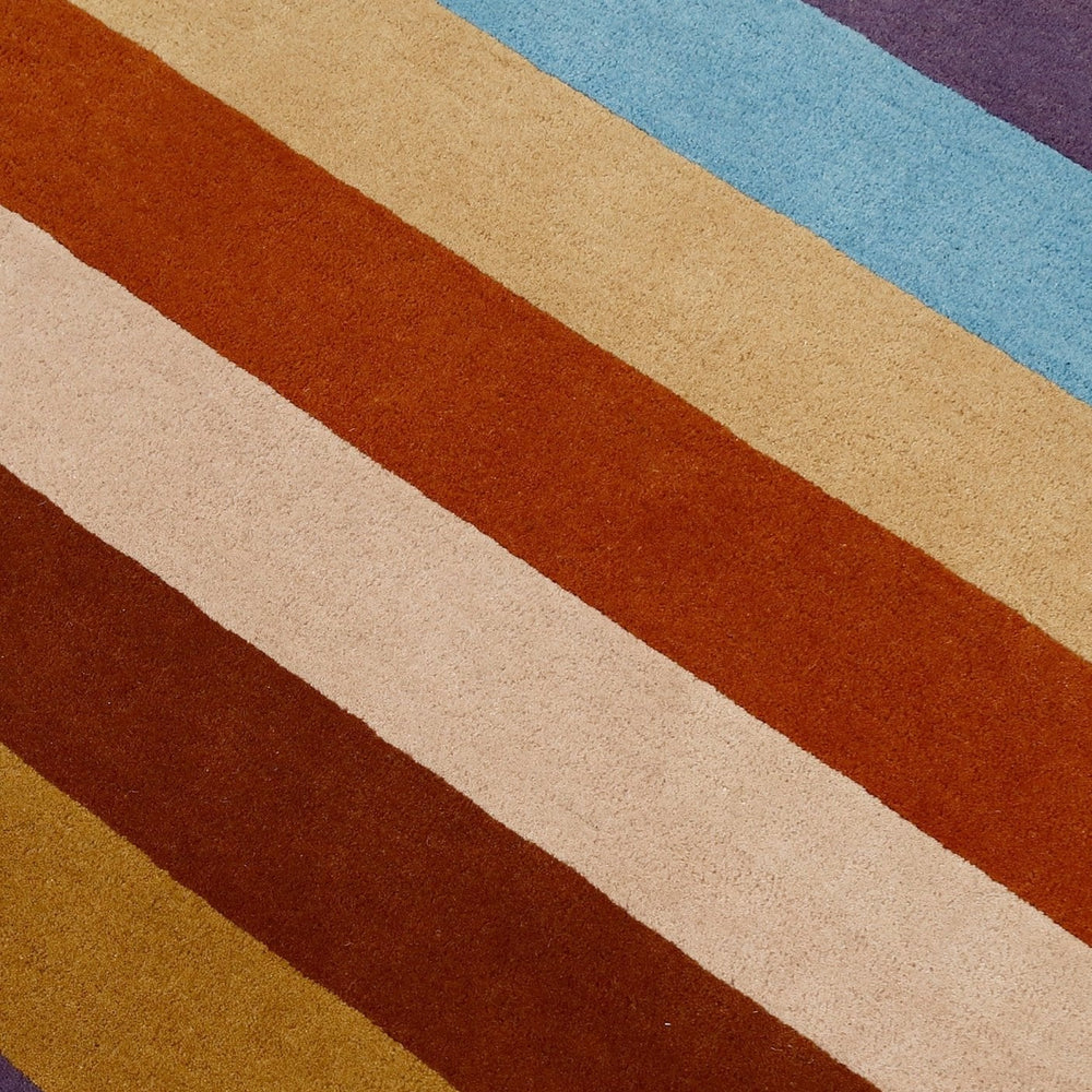 Stax Modern Stripes Design Multicolor Hand Tufted 5x8 Wool Rug