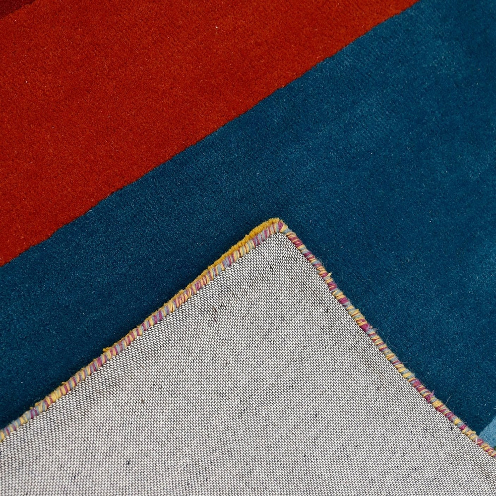 Stax Modern Stripes Pattern Colorful Hand Tufted 5x8 Wool Rug