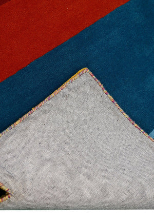 Stax Modern Stripes Pattern Colorful Hand Tufted 5x8 Wool Rug