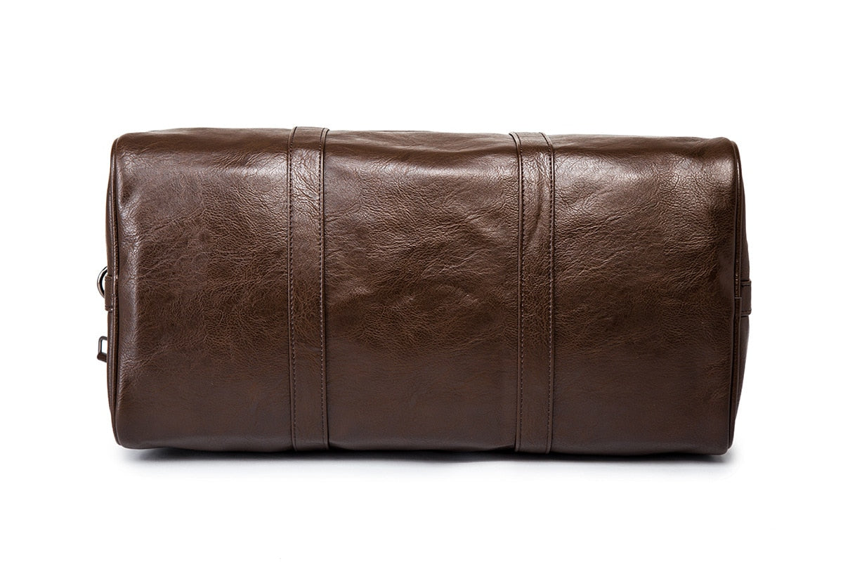 Large PU Leather Travel Duffel Bag Lightweight Carry On Weekender 45cm