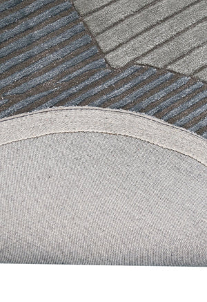 Stone Modern Gray And Silver Hand Tufted 5x7 Wool Area Rug