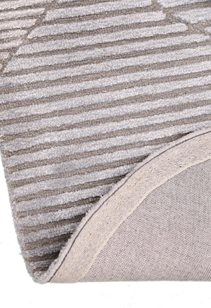 Stone Modern Ripple Lines Gray and Lilac Hand Tufted 5x7 Wool Rug
