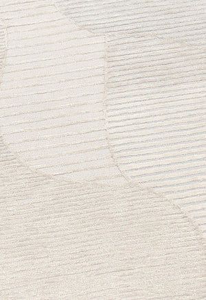 Stone Modern Silver and Beige Ripple Hand Tufted 5x7 Wool Rug