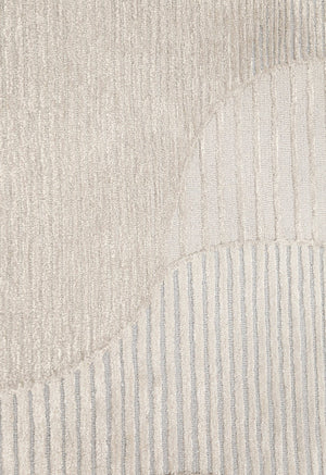 Stone Modern Silver and Beige Ripple Hand Tufted 5x7 Wool Rug