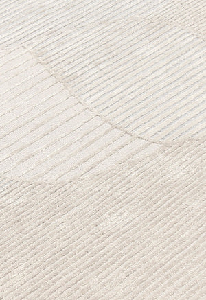 Stone Modern Silver and Beige Ripple Hand Tufted 5x7 Wool Rug
