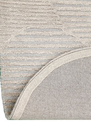 Stone Modern Silver and Beige Ripple Hand Tufted 5x7 Wool Rug