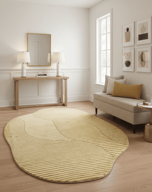 Stone Modern Style Yellow Hand Tufted 5x7 Wool Area Rug