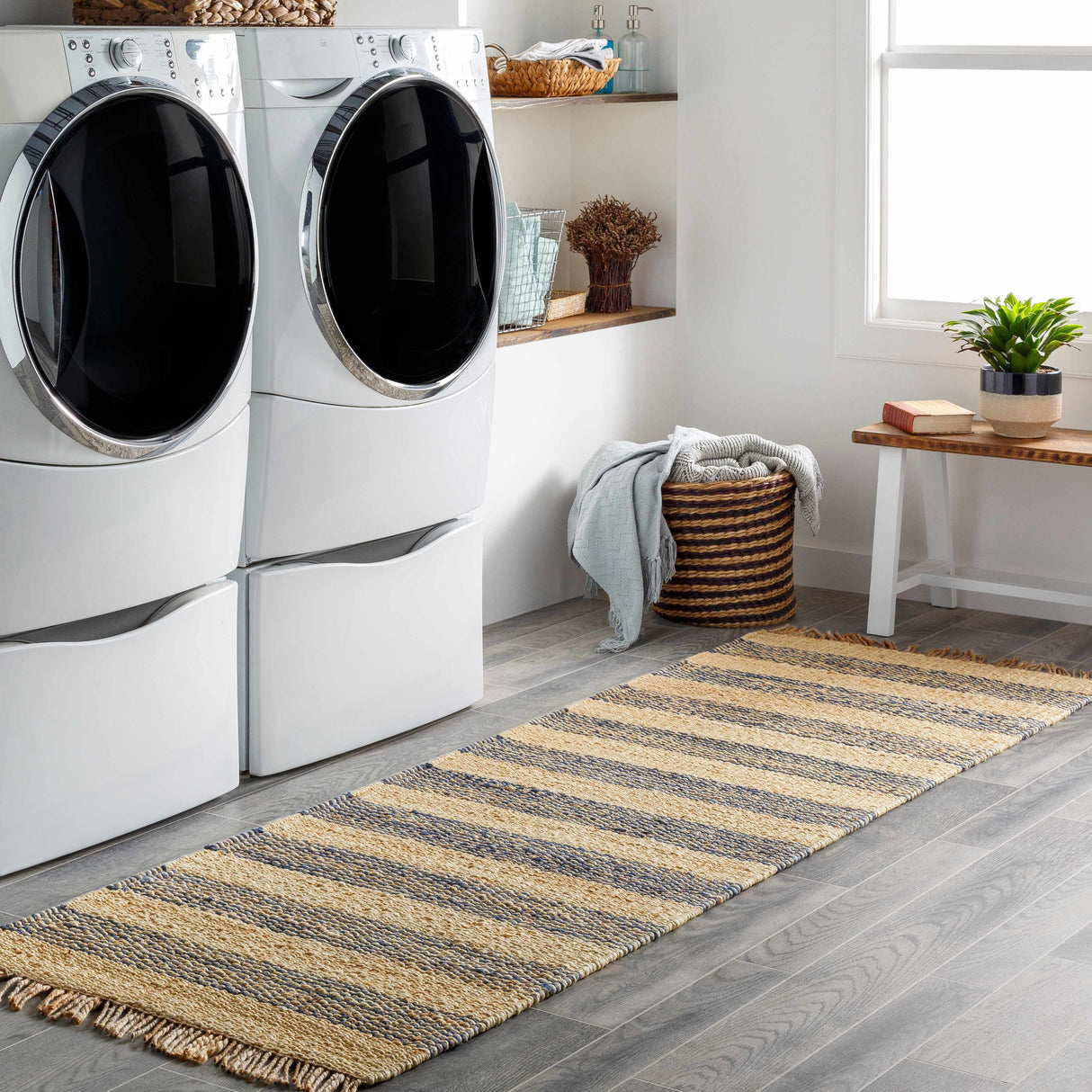 Stapleford Striped Jute Carpet - Clearance