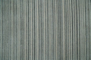 Striped 8x10 Ivory, Beige and Gray Hand Made Blended Wool Area Rug