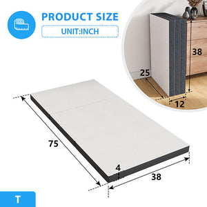 Hollyhock - 4" Twin Tri-Fold Memory Foam Topper