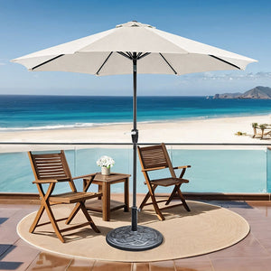 Soli - 9' Outdoor Umbrella w/ Auto Tilt + 21" Round Base