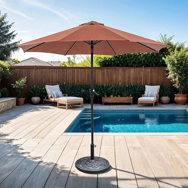 Tano - 9' Outdoor Umbrella + 21" Round Base