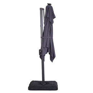 Xico - 8 Ft Square Umbrella w/ Double Top w/ LED Light + 37" Large Base