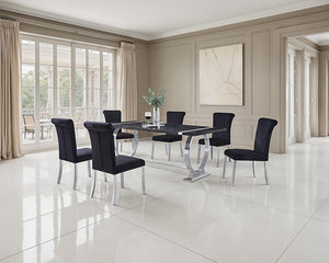 Horley - 80" Dining Table, Silver Frame