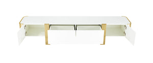 Larvik - TV Stand White w/ Gold Frame