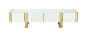Larvik - TV Stand White w/ Gold Frame