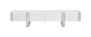 Larvik - TV Stand White w/ Silver Frame