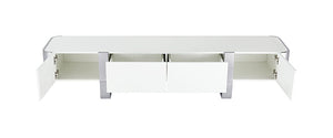 Larvik - TV Stand White w/ Silver Frame