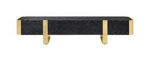Leknes - TV Stand Black w/ Gold Frame