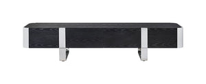 Leknes - TV Stand Black w/ Silver Frame