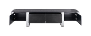 Leknes - TV Stand Black w/ Silver Frame