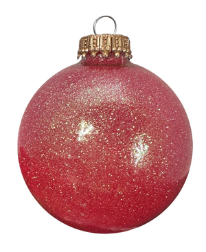 Fire Sparkle 2 5/8" (67mm) Glass Ball Ornaments - Set of 6
