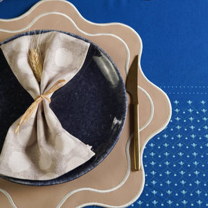 HAVEN BEIGE WAVY EDGE FAUX LEATHER PLACEMAT (Set Of 4)