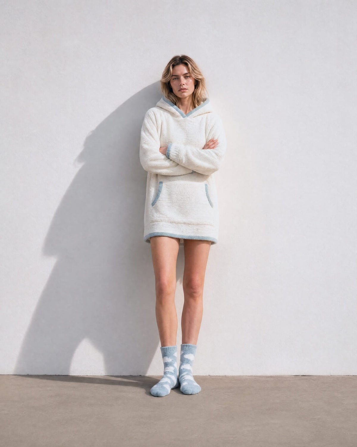 Snug Blanket Hoodie with Piping
