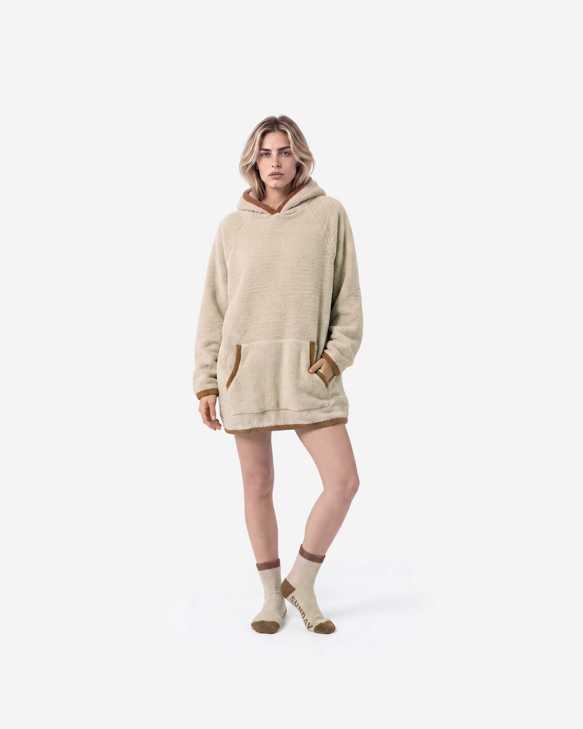 Snug Blanket Hoodie with Piping