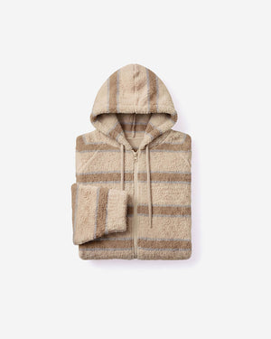 Snug Striped Zip Blanket Hoodie