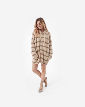 Snug Striped Zip Blanket Hoodie