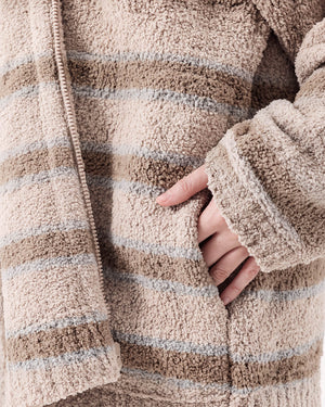 Snug Striped Zip Blanket Hoodie