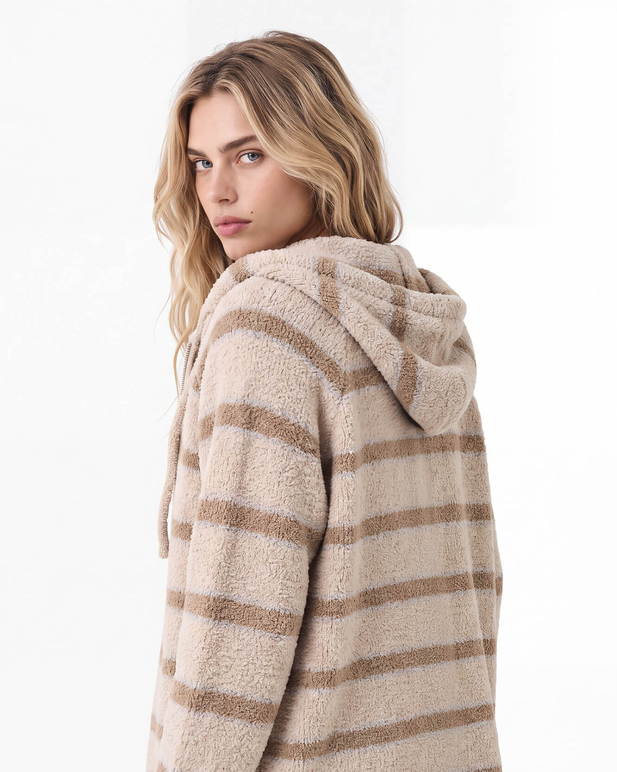 Snug Striped Zip Blanket Hoodie