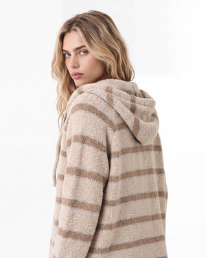 Snug Striped Zip Blanket Hoodie