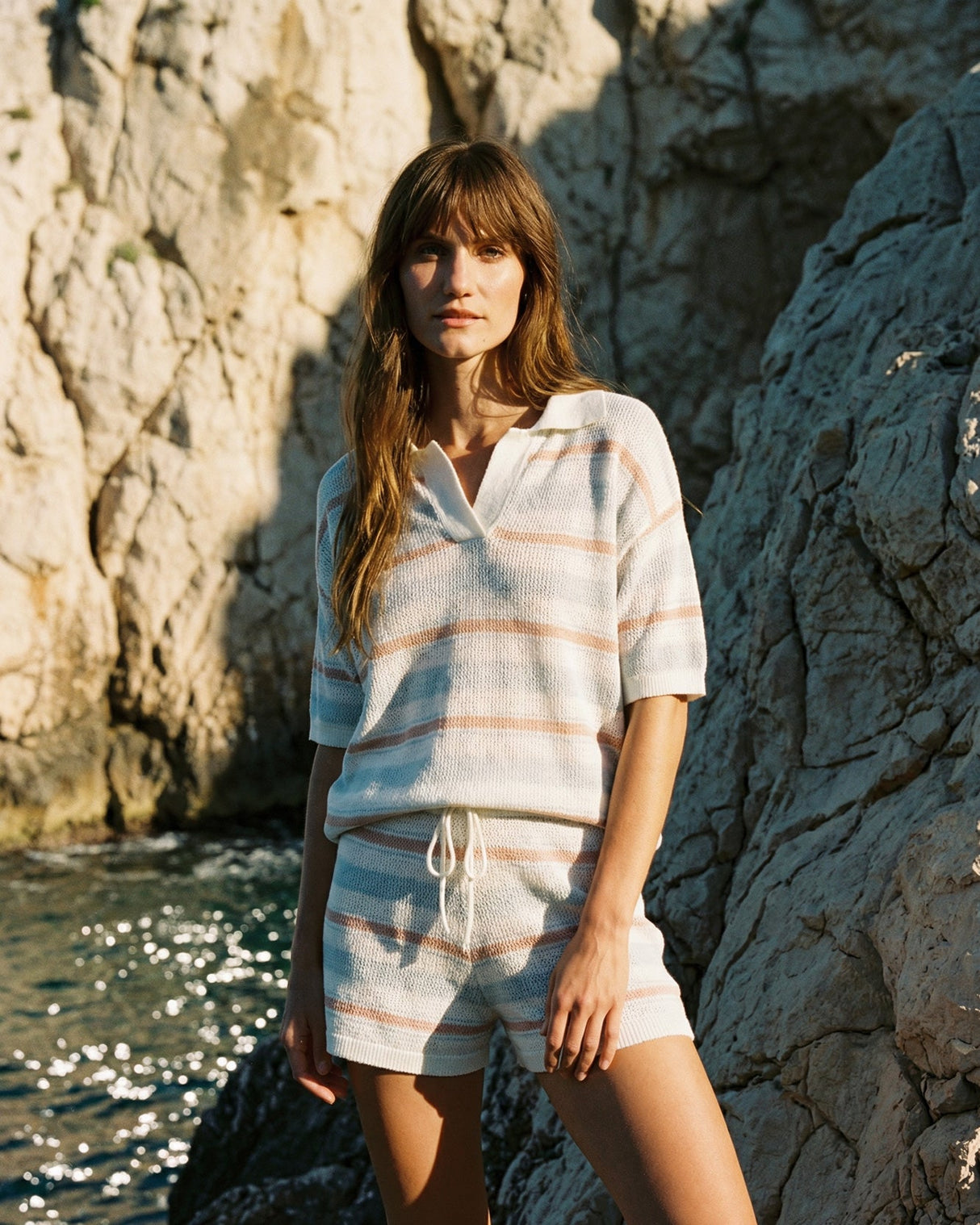 Lido Stripe Cloud Crochet Shorts