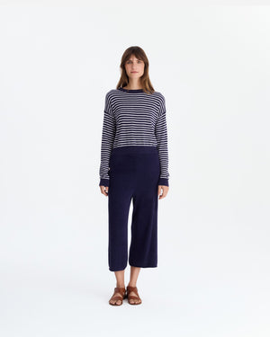 Striped Cloud Cool Light Cropped Sweater