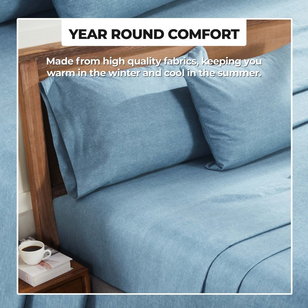 Superior Melange Flannel Cotton Two-Toned Fuzzy Pillowcases, Set of 2 - Pillowcases by Superior Brand