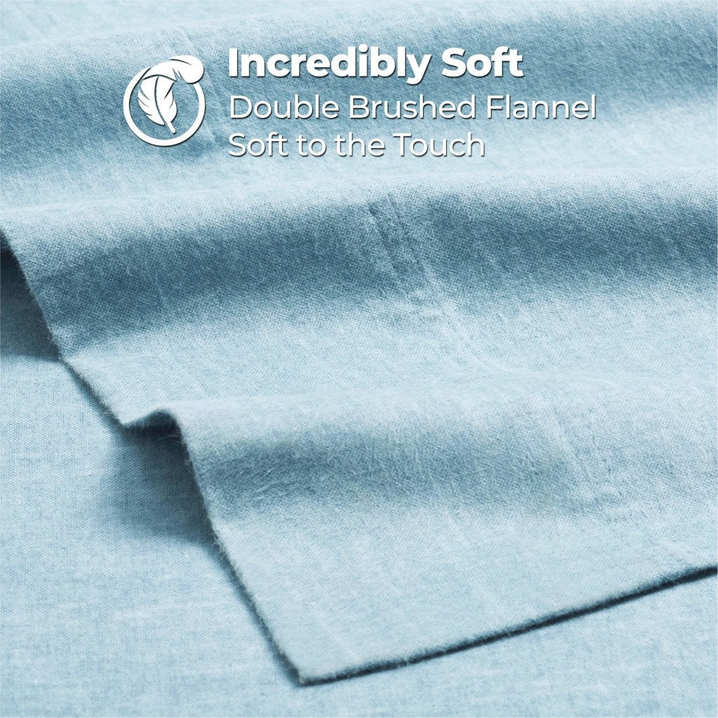 Superior Melange Flannel Cotton Two-Toned Fuzzy Pillowcases, Set of 2 - Pillowcases by Superior Brand