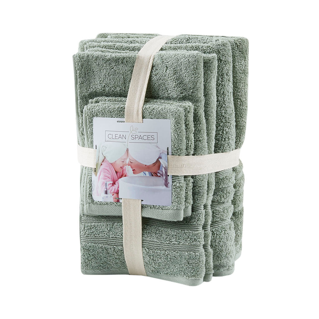 Sustainable antimicrobial bath towel 6 piece set - 4 colors available - Tuesday Morning - Bath Towels