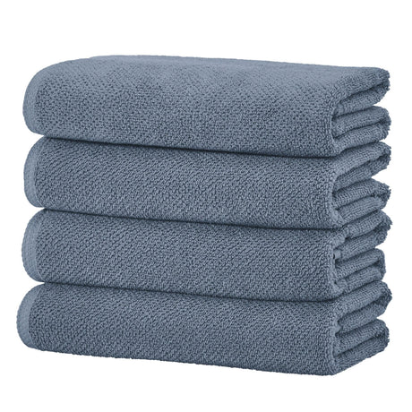 Cotton textured bath towel set - acacia collection