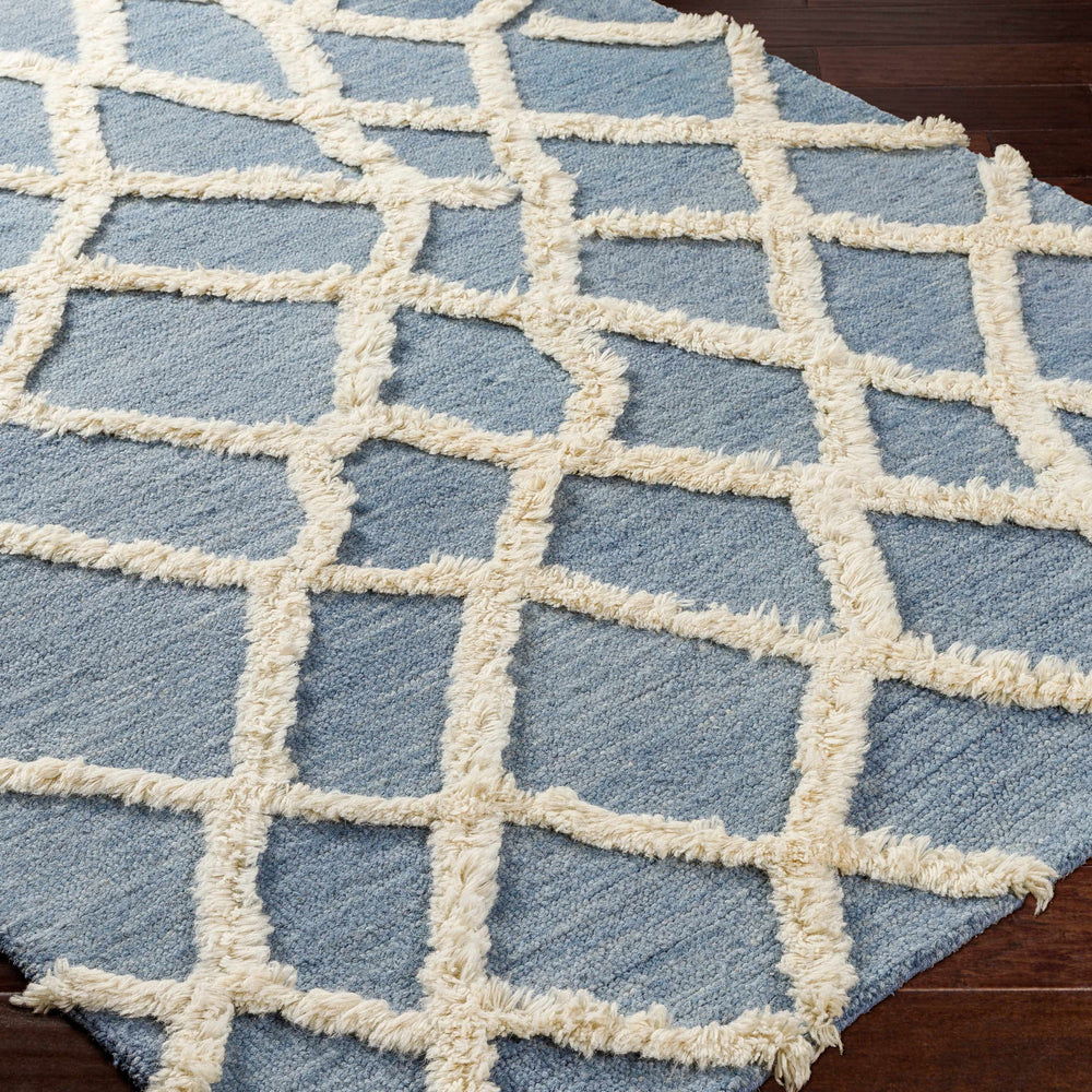 Adica Blue Wool Area Rug - Clearance