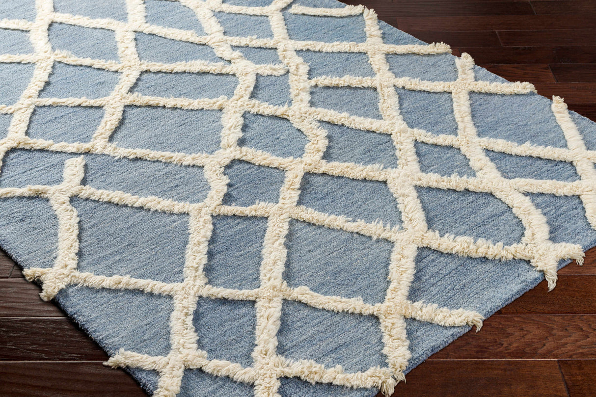 Adica Blue Wool Area Rug - Clearance