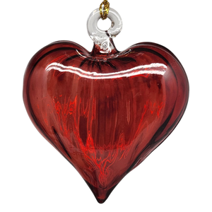 Organic Luster Egyptian Glass Heart - Red