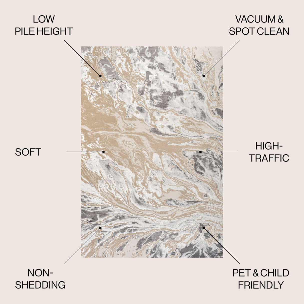 Swirl Marbled Abstract Area Rug - 3 colors Available - Tuesday Morning - Area Rugs
