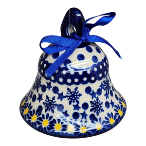 Ceramic Holiday Bell - Frosted Floral Pattern