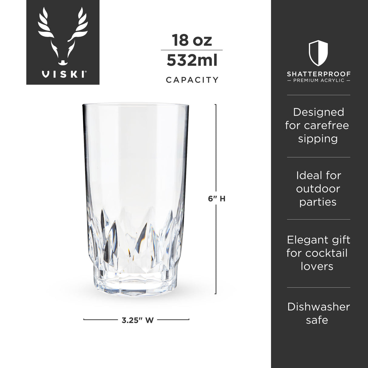 Shatterproof acrylic highball tumblers viski®