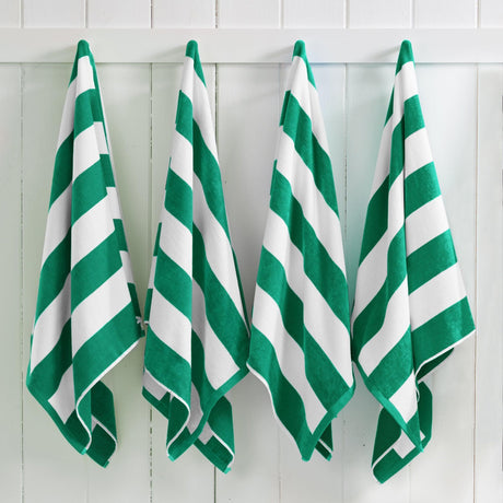 Cotton velour cabana stripe beach towel - novia collection