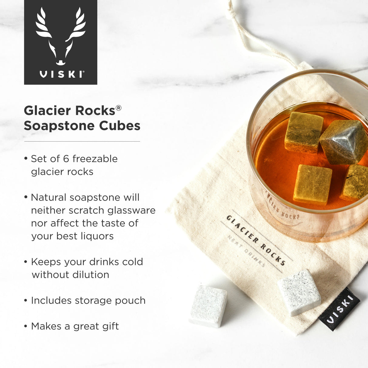 Glacier rocks® soapstone cubes by viski®