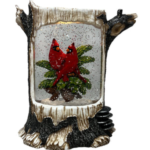 Lighted Holiday Cardinals Spinning Water Globe